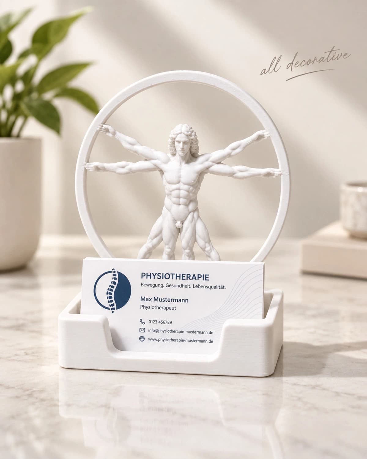 Vitruvius İnsan Figürlü Kartvizitlik dekorasyon ve tasarım ürünü
