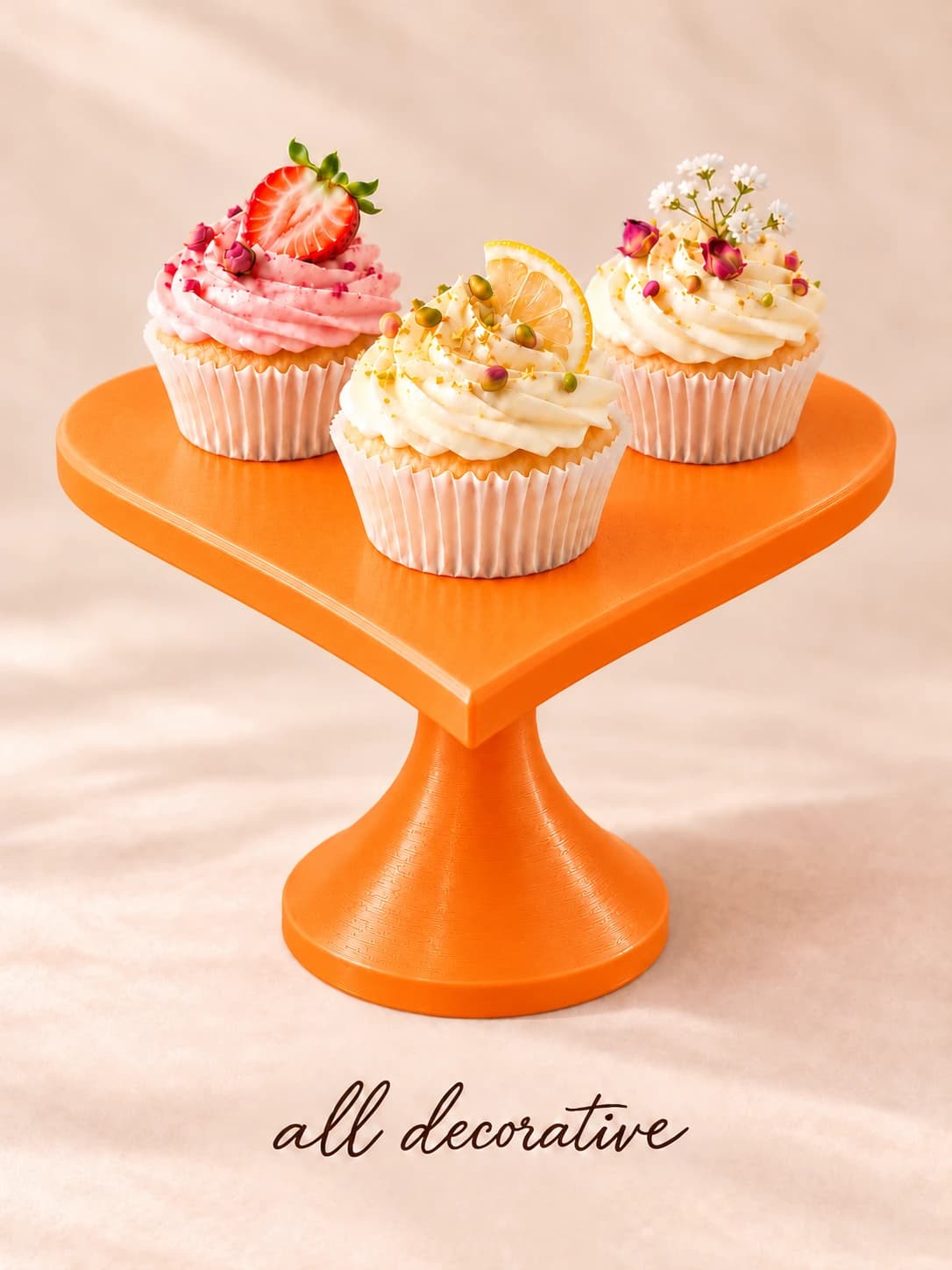 Kalp Şeklinde Ayaklı Cupcake Sunum Standı dekorasyon ve tasarım ürünü