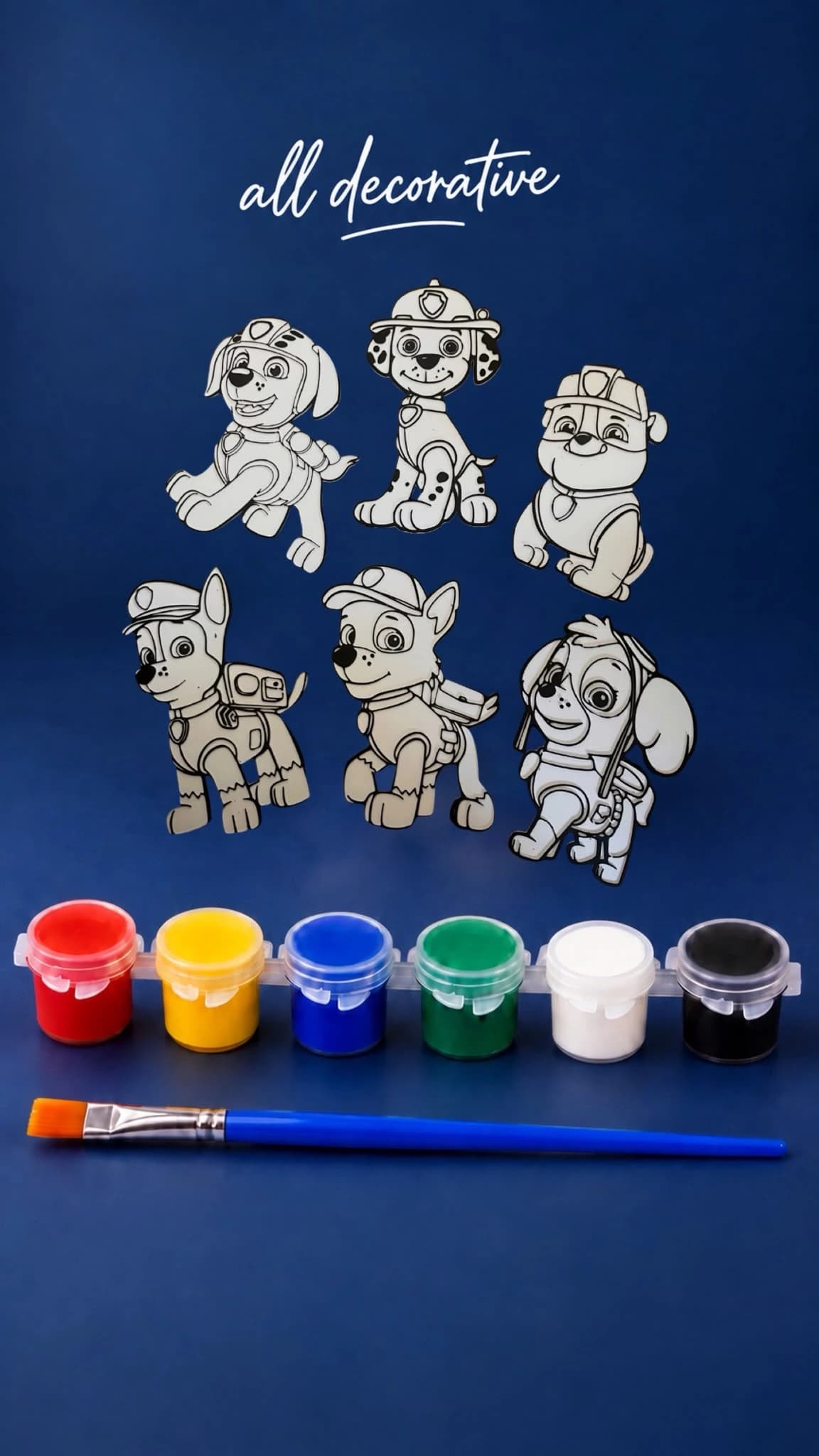 Paw Patrol 6’lı Figür Boyama Hobi Seti dekorasyon ve tasarım ürünü