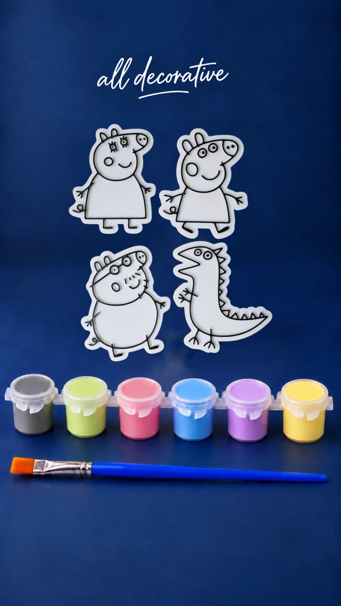 Peppa Pig Temalı 4 Parça Boyama Hobi Seti dekorasyon ve tasarım ürünü