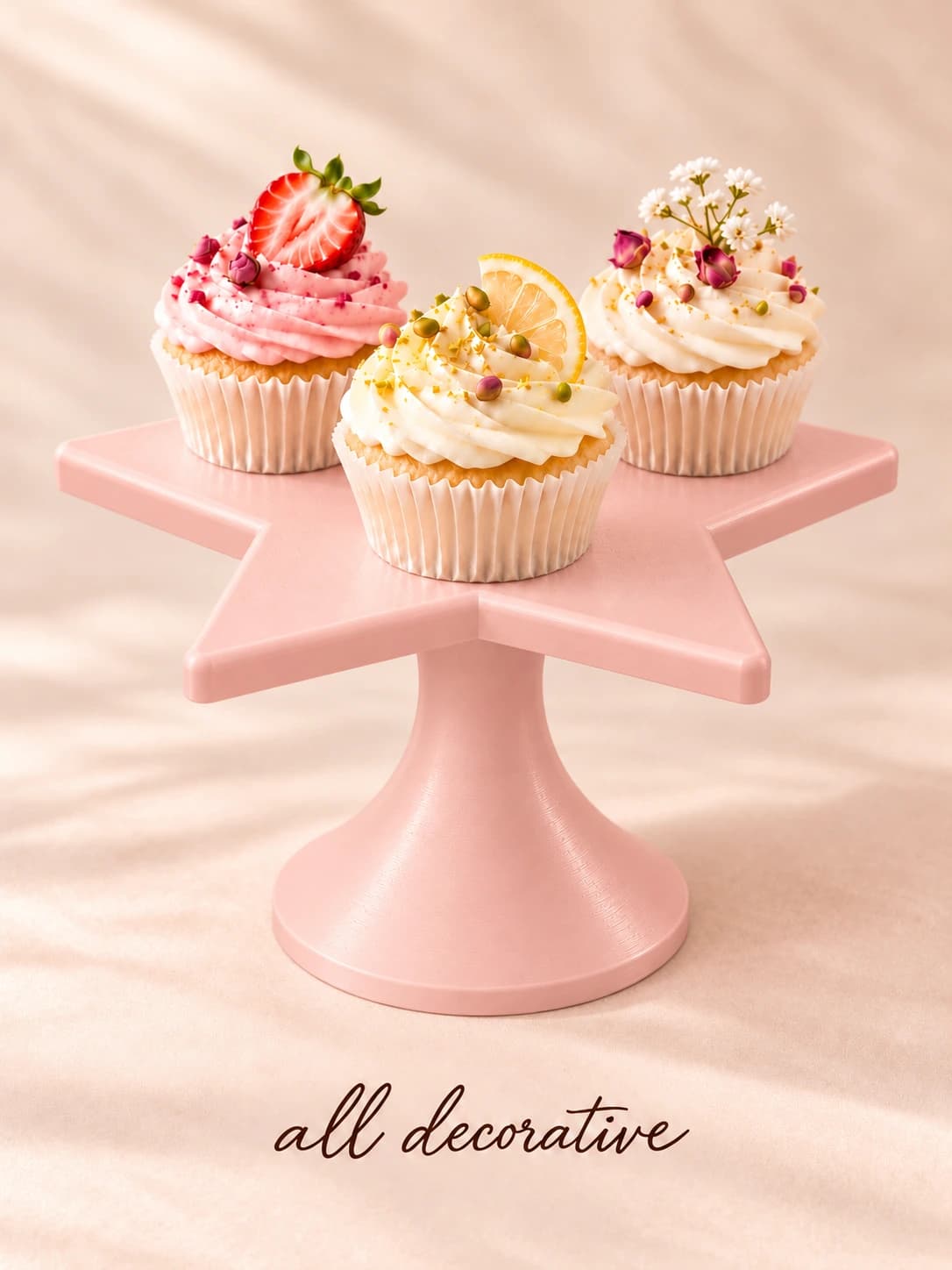 Yıldız Şeklinde Ayaklı Cupcake Sunum Standı dekorasyon ve tasarım ürünü